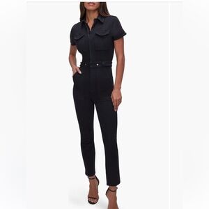 Good American Black Denim Jumpsuit